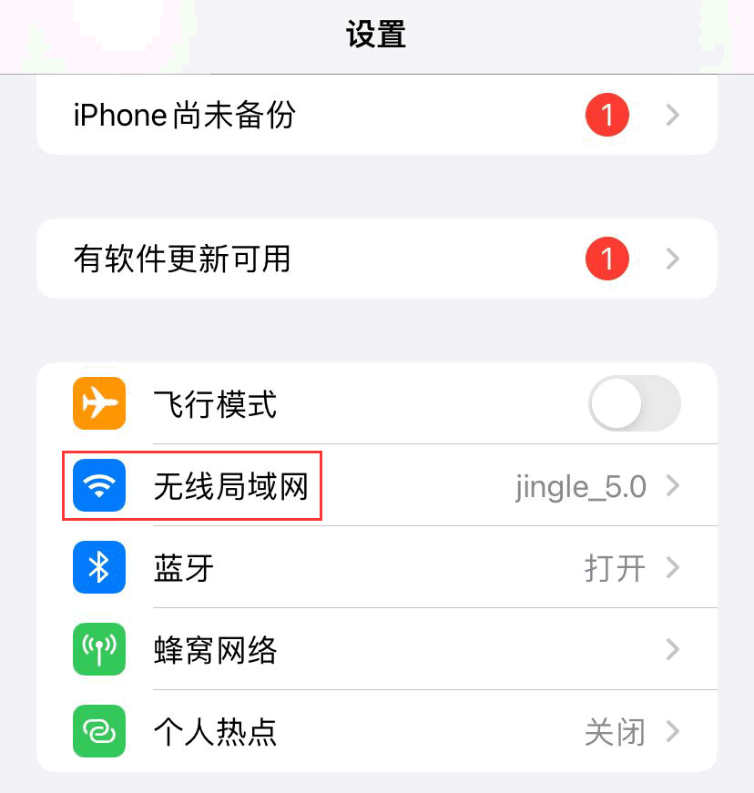 打开iPhone手机的设置