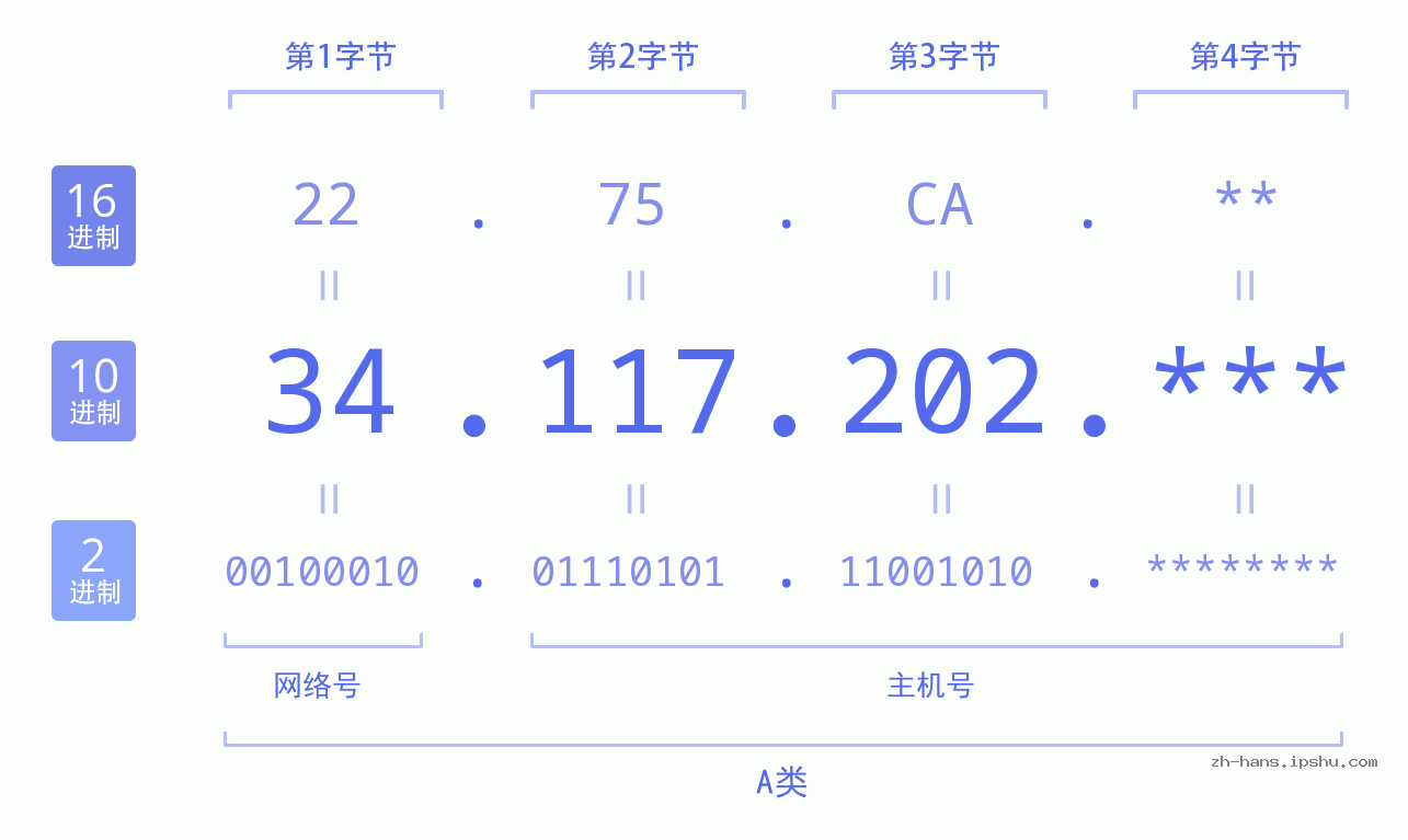 IPv4: 34.117.202 网络类型 网络号 主机号